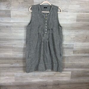 Quince Gingham Plaid Sleeveless Midi Dress